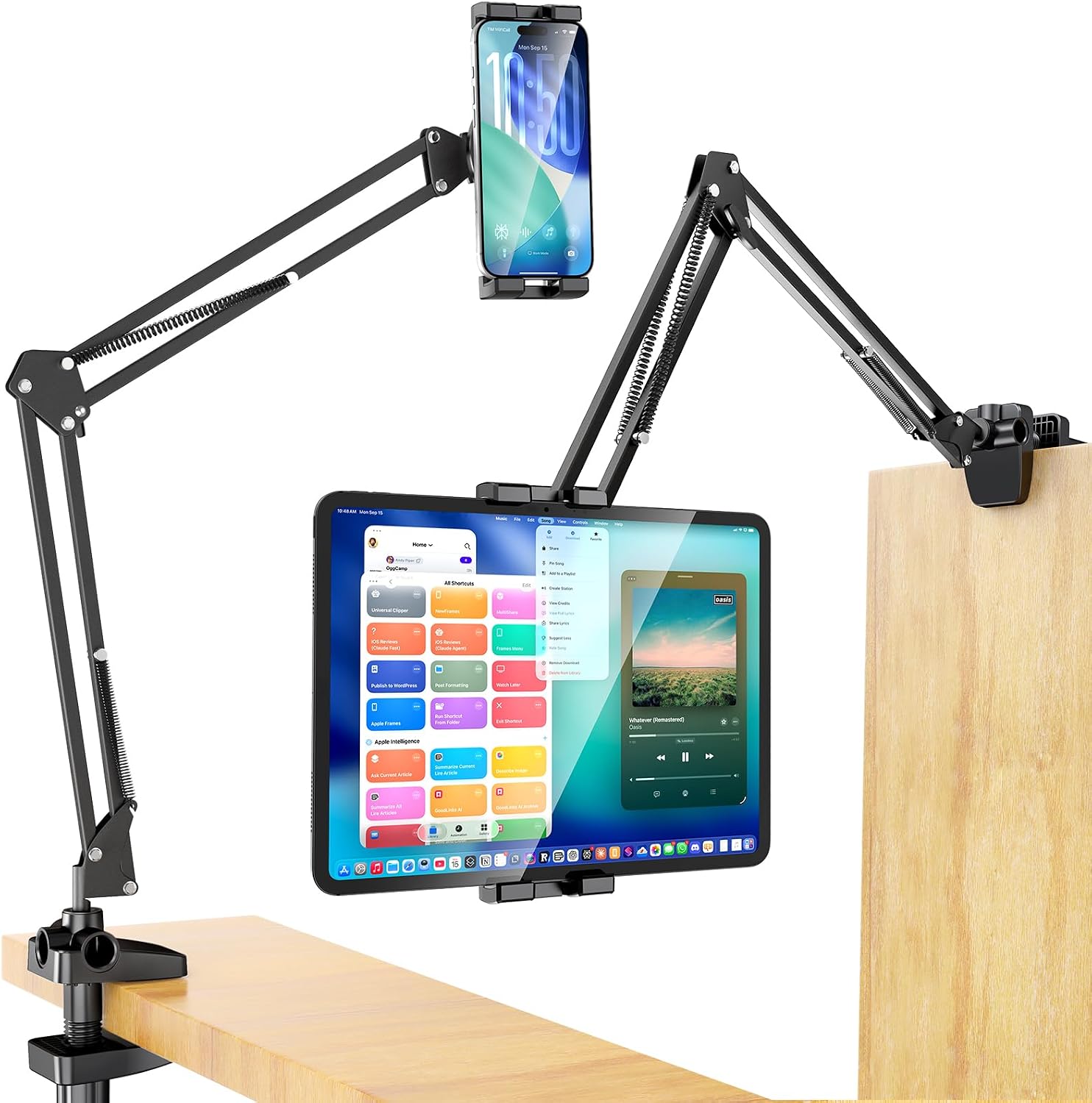 Heavy-duty carbon steel [product type] with 360° rotating base and expanding clamps, shown in [finish/position] — view 1