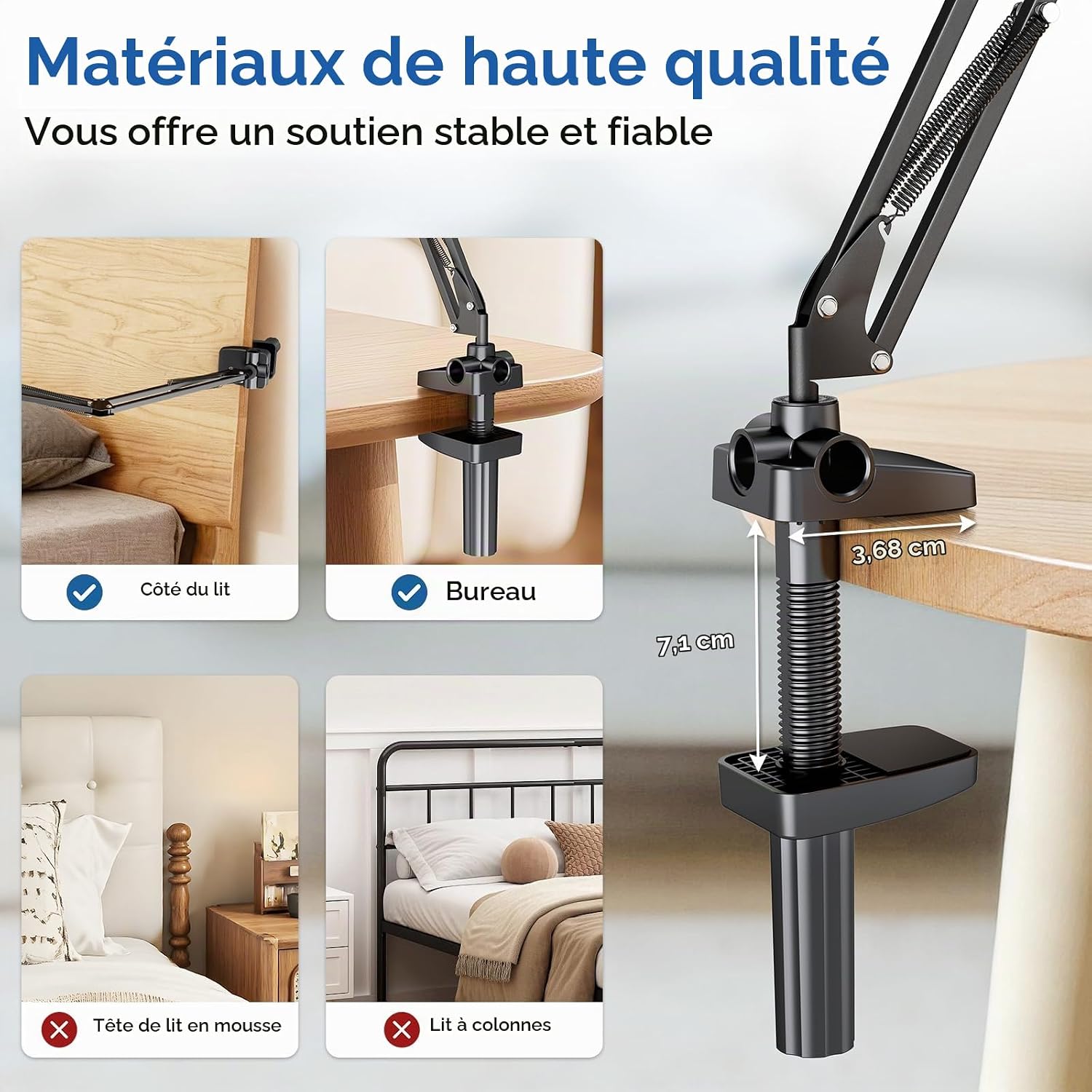 Heavy-duty carbon steel [product type] with 360° rotating base and expanding clamps, shown in [finish/position] — view 2